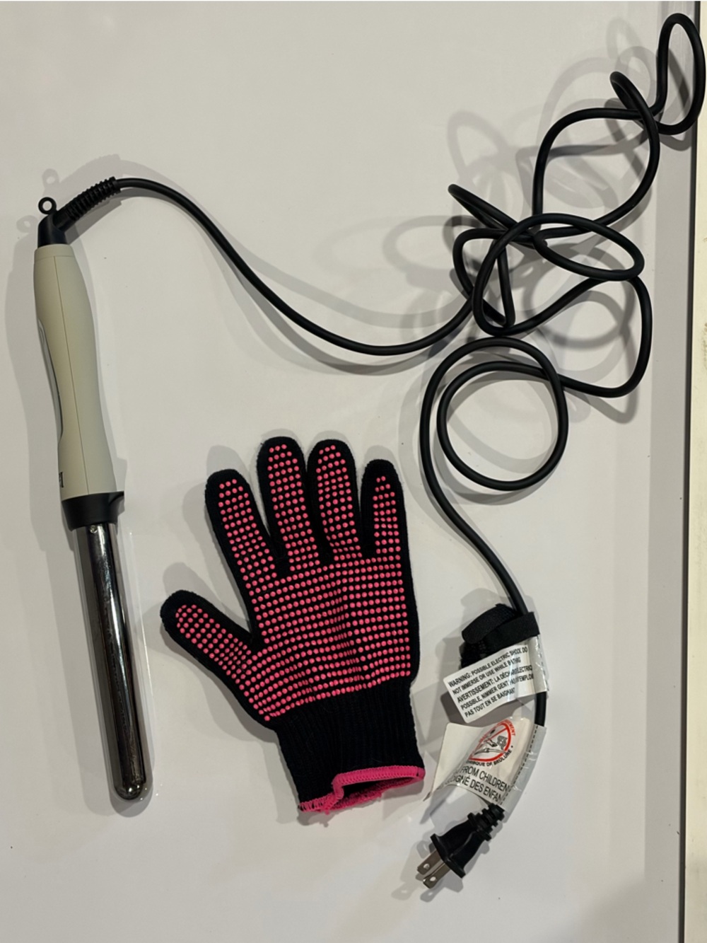 L’ange Le Curl Titanium Curling Wand 1” Gray w/ Glove Gently Used